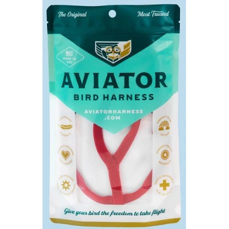 Harnais Pour Perruches Et Perroquets Aviator - XS/Rouge 3 Harnais Pour Perruches Et Perroquets Aviator - XS/Rouge