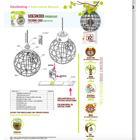 Mangeoire Lona "Voerkooi V2" - Vert - 20x20cm 4 Mangeoire Lona "Voerkooi V2" - Vert - 20x20cm - Image 2