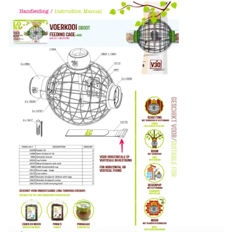 Mangeoire Lona "Voerkooi V30" - Vert - 42x27cm 3 Mangeoire Lona "Voerkooi V30" - Vert - 42x27cm - Image 2